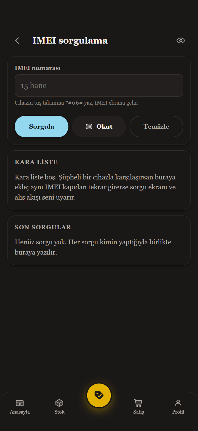 BTK IMEI sorgusu ekranı